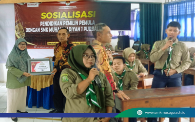 Bangun Kesadaran Politik Sejak Dini, KPU Purbalingga Dorong Partisipasi Pemilih Pemula di SMK Muhammadiyah 1 Purbalingga