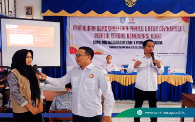 BAWASLU Goes to School Sosialisasikan Pendidikan Demokrasi dan Pemilu di SMK Muhammadiyah 1 Purbalingga