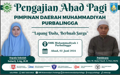 Pengajian Ahad Pagi Muhammadiyah di SMK Muhammadiyah 1 Purbalingga, Ajak Warga Muhammadiyah Untuk Selalu Berlapang Dada